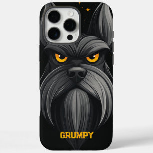 Coque iPhone 16 Pro Max Portrait de Schnauzer noir