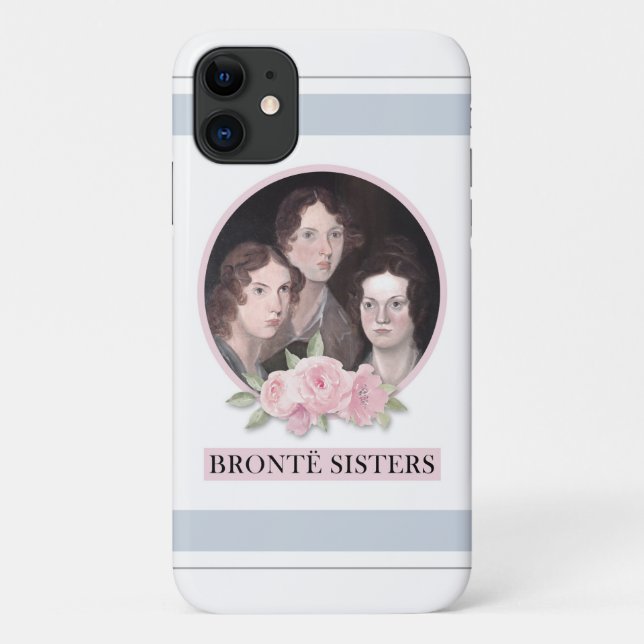 Coques Case-Mate iPhone Portrait de soeurs Bronte avec roses roses roses (Dos)