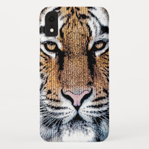 Coque Pour iPhone XR Portrait de tigre en style Presse Graphique