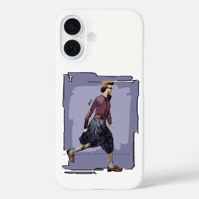 Coques Case-Mate iPhone Portrait d'une femme élégante marchant à mi-pas (Verso)