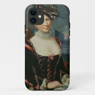 Coque Case-Mate iPhone Portrait d'une femme tenant une illustration