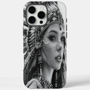 Coque iPhone 16 Pro Max Portrait d'une jeune fille guerrière