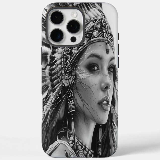 Coques Case-Mate iPhone Portrait d'une jeune fille guerrière (Verso)