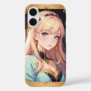 Coque Pour iPhone 16 Portrait élégant de style anime d'une personne aux