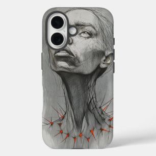 Coque Pour iPhone 16 portrait émotionnel avec épine