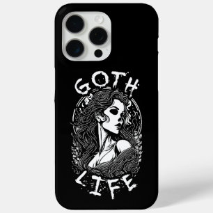 Coque Case-Mate iPhone Portrait Et Citation Gothique De Fille De Crâne -