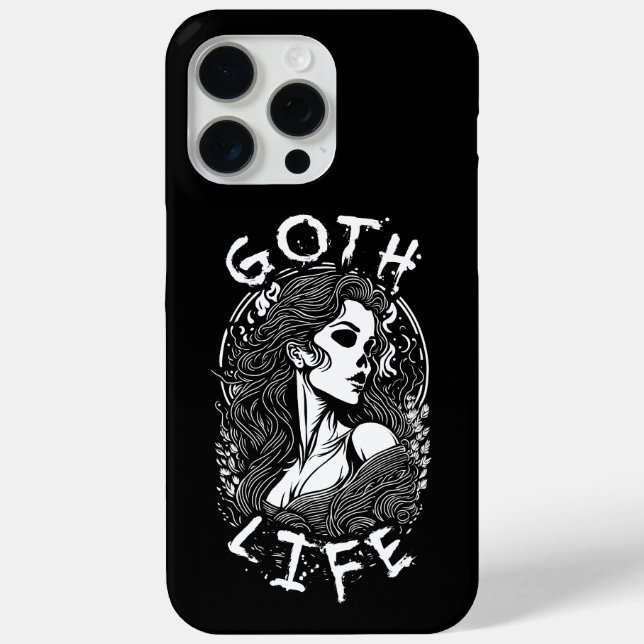 Coques Case-Mate iPhone Portrait Et Citation Gothique De Fille De Crâne -  (Verso)