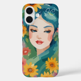 Coque Pour iPhone 16 Portrait Floral Daydream