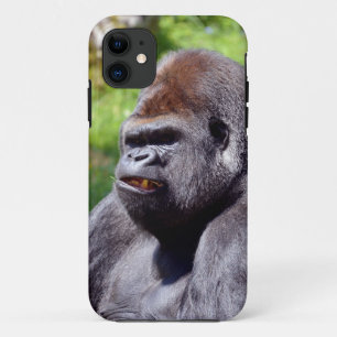 Coque iPhone 11 Portrait gorille des plaines de l'ouest