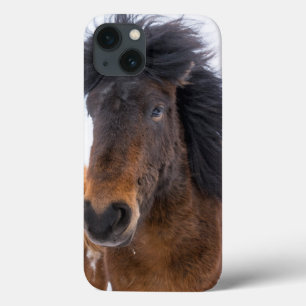 Etui iPhone 13 Portrait islandais drôle de cheval