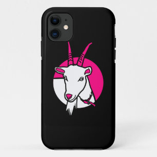 Case-Mate iPhone Case Portrait numérique de chèvre rose Arrière - plan n