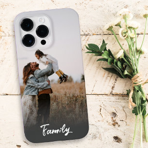 Coque Case-Mate iPhone Portrait personnalisé d'une famille de photos Text