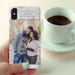 Case-Mate iPhone Case Portrait personnalisé Photo sur marbre gris<br><div class="desc">Coque iphone personnalisé avec votre photo préférée et votre nom. Le modèle est configuré pour vous permettre d'ajouter votre photo, qui sera affiché au format portrait. Le design a un arrière - plan design en marbre gris et votre nom est écrit dans un élégant script manuscrit. Conçu pour l'iphone XS...</div>