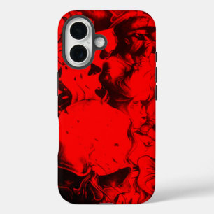 Coques iPhone 16 Portraits de musiciens pop Rouge cramoisi et or