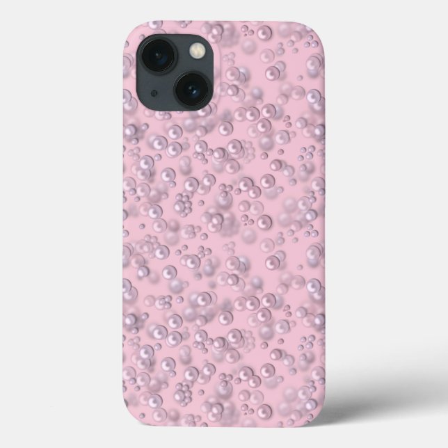 Coques Case-Mate iPhone Poseurs de perles rose-blanc sur velours rose (Verso)