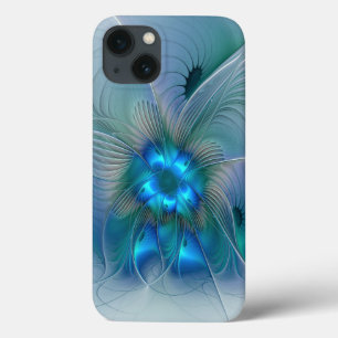 Case-Mate iPhone Case Position, Abstrait bleu turquoise fractal