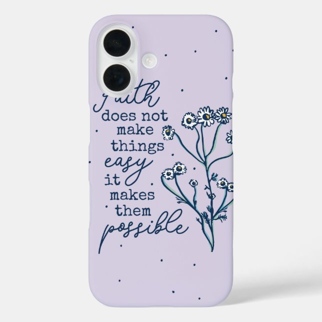 Coques Case-Mate iPhone Possible avec foi - Citation chamomile (Verso)