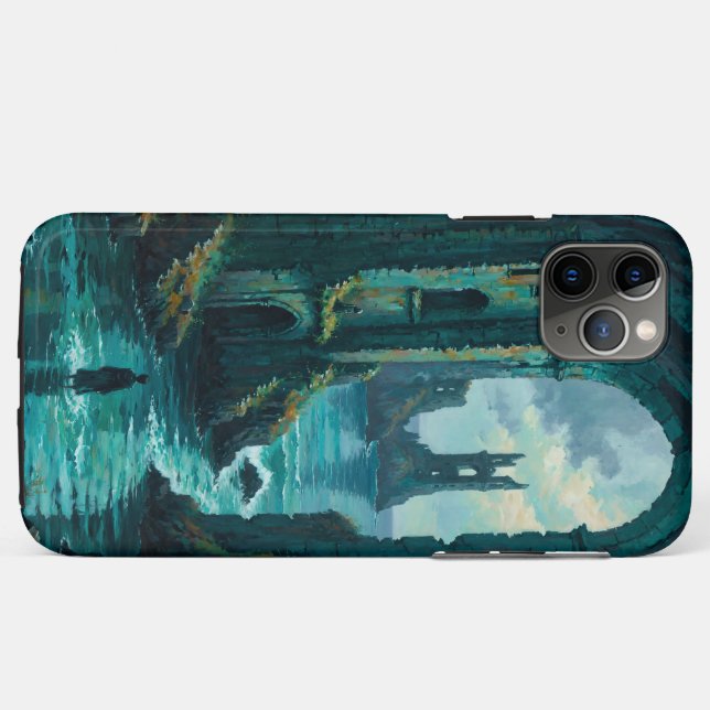 Coques Case-Mate iPhone Post-Apocalyptic Flooded Ruins Teal Dystopian iPho (Dos (Horizontal))