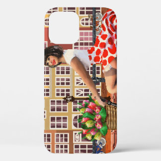 Case-Mate iPhone Case Poster d'Amsterdam : Pin-Up Girl Cycling.