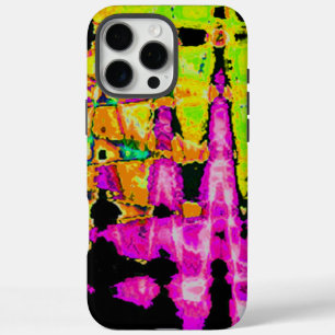 Coques iPhone 16 Pro Max Poster d'art Abstrait Neon Glitch Imprimer