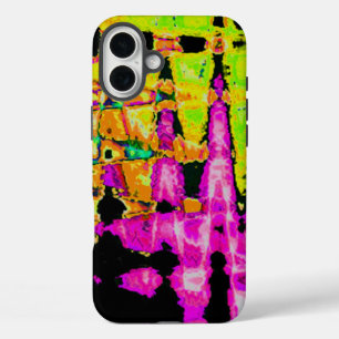 Coque Pour iPhone 16 Plus Poster d'art Abstrait Neon Glitch Imprimer