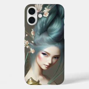 Coque Pour iPhone 16 Plus Poster d'art de la princesse Imaginaire aux cheveu