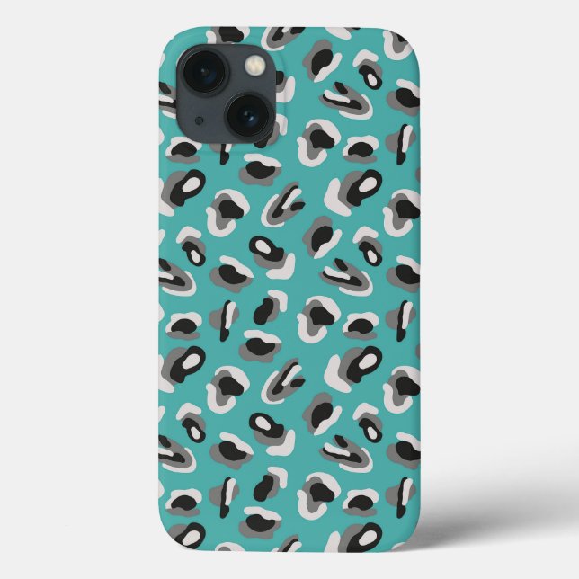 Coques Case-Mate iPhone Poster de animal Aqua/Camo (Verso)