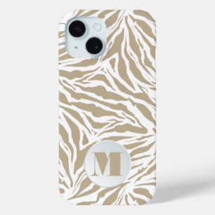 Coque Case-Mate iPhone Poster de animal beige monogramme