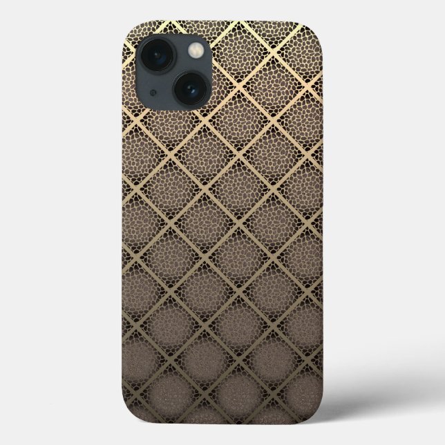 Coques Case-Mate iPhone Poster de animal de diamants de mosaïque moderne (Verso)