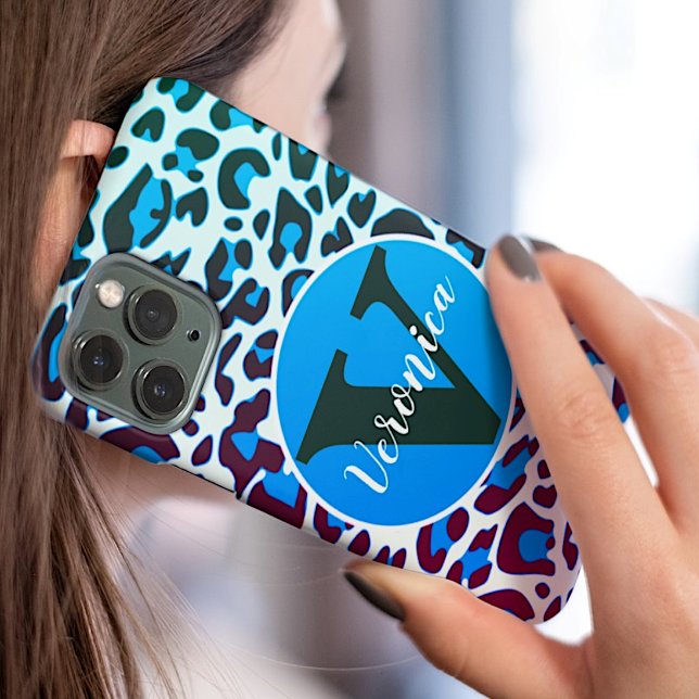 Coques Case-Mate iPhone Poster de animal de Leopard élégant Rockabilly Mot (Créateur téléchargé)