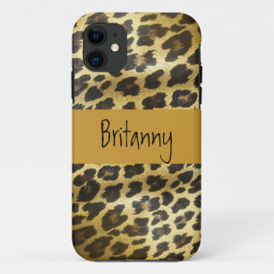 Coques Pour iPhone Poster de animal d'or de fourrure de léopard avec