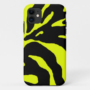 Coques Pour iPhone Poster de animal en bande de zèbre jaune