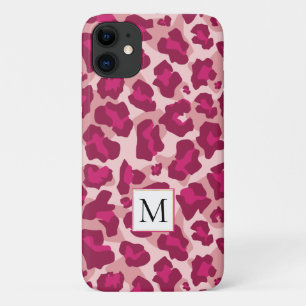 Case-Mate iPhone Case Poster de animal et monogramme de léopard rose et