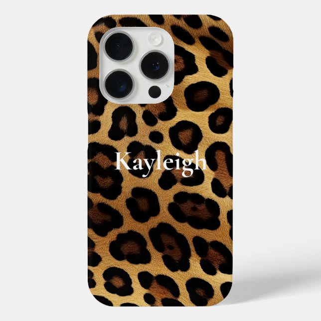 Coques Case-Mate iPhone Poster de animal Leopard Brown or (Verso)