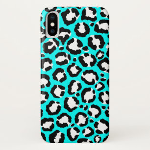 Case-Mate iPhone Case Poster de animal moderne Cyan Blue Leopard