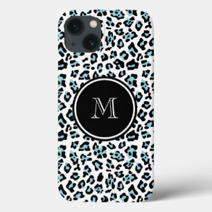 iPhone 13 Case Poster de animal noir de léopard d'Aqua avec le