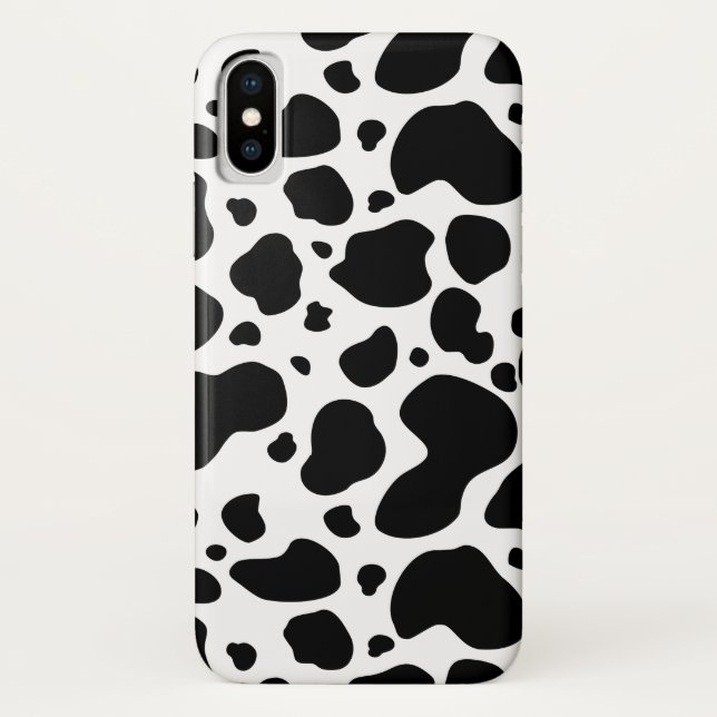 Coques Case-Mate iPhone Poster de animal noir et blanc de motif de taches (Dos)