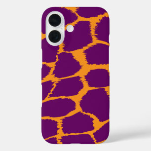 Coques iPhone 16 Poster de animal orange violet clair graphique
