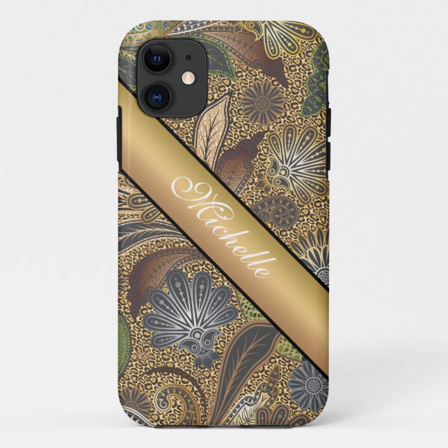 Coques Case-Mate iPhone Poster de animal Paisley Motif (Dos)