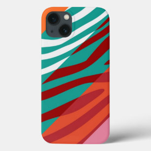 iPhone 13 Coque Poster de animal Skin Zebra Retro Motif coloré 8