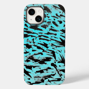 Coque Case-Mate iPhone Poster de animal turquoise Abstrait