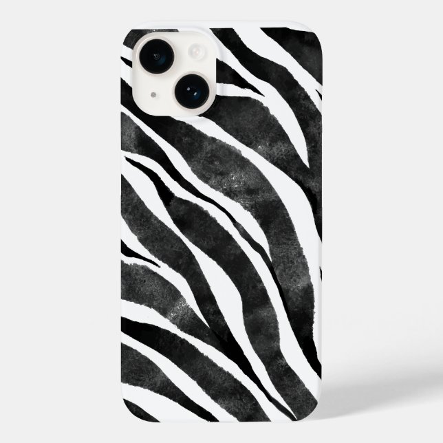 Coques Case-Mate iPhone Poster de animal Zèbre noir blanc (Verso)