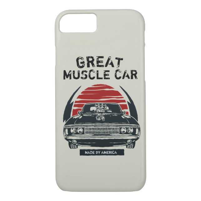 Coques Case-Mate iPhone Poster de voiture musculaire (Dos)
