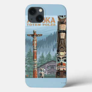 Etui iPhone Case-Mate Poster du Vintage voyage du Village Totem Saxman