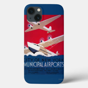 Etui iPhone 13 Poster vintage municipal d'aéroport de New York