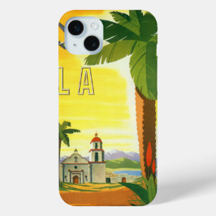 Coque iPhone 15 Mini Poster Vintage voyage, Los Angeles, Californie