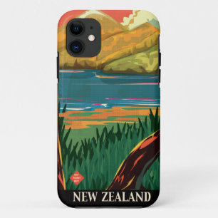 Coque Case-Mate iPhone Poster Vintage voyage néo-zélandais
