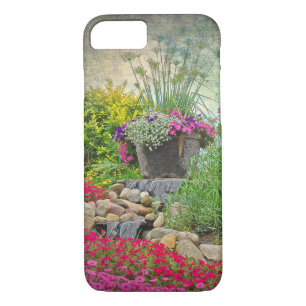 Coque iPhone 7 pot de fleurs dans le jardin