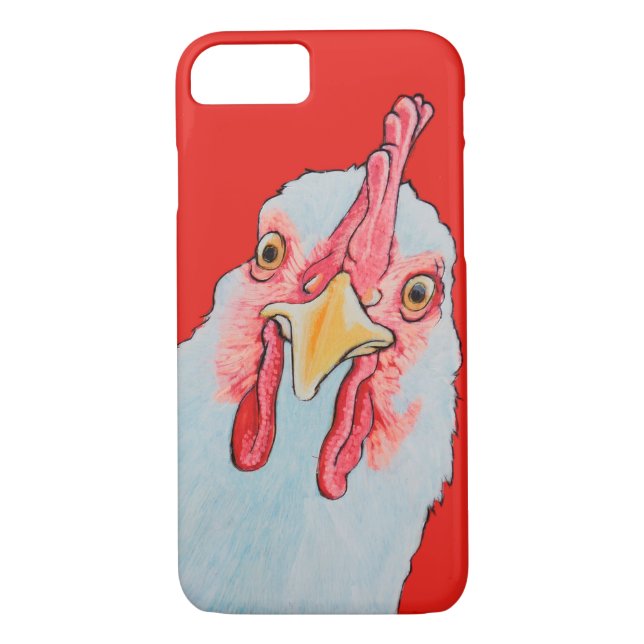 Coques Case-Mate iPhone Poulet fâché en rouge (Dos)