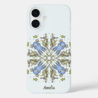 Coque Pour iPhone 16 Poulpe Kawaii Calmant Kaléidoscope - Rêves Océaniq